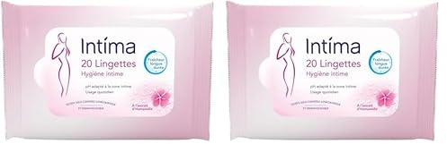 Intima - 20 Lingettes Hygiène Intime - Douceur et Fraîcheur Longue Durée (Lot de 2)