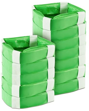 NETONDA Pack of 12 Refill Cassettes Nappy Bin Refill Film Cat Bucket Odour-Proof Nappy Bin Refill Cassettes Compatible with All Nappy Bins Cat Litter Disposal Bucket - Green