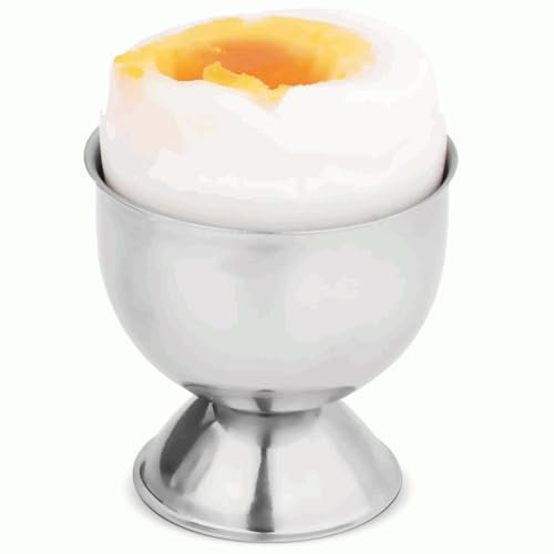 CHEFZOCO Soporte Para Huevos, Portahuevos diseño Taza, Huevera de acero inoxidable, Huevera de cocina, utensilio de cocina, Acero inoxidable, Altura 4.7 cm