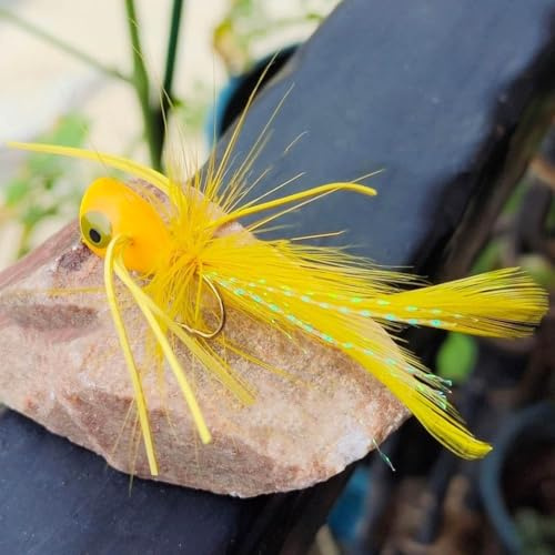 5pcs Dry Fly Fishing Poppers Lure Bait, Foam Float Fly Hook for Sea Bass, Pike and More (Style A)
