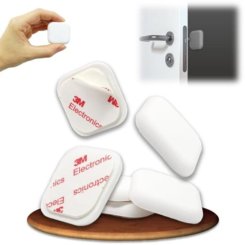 BLOCK Gommini per Porte Salva Muro Adesivi - 6 pezzi 38x8mm Fermaporta Maniglia Antiurto in Gomma - Ferma porta da Muro di design, Paracolpi Porta per Pareti e Finestre