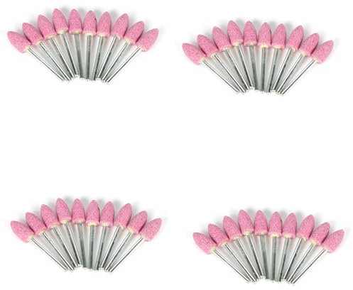 PAGJHRFJG 40 Piezas Piedra Montada Abrasiva para Accesorios para Cabeza de Rueda de Piedra de Esmerilado para Herramientas Rotativas Forma de Forma de