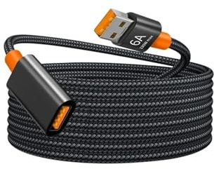 RYEAZIQI 6A USB 3.0/2.0 USB Extension for Smart Laptop PC TV Xbox One SSD Cable Extender Cord Mini Fast Speed Cable(1M Black)