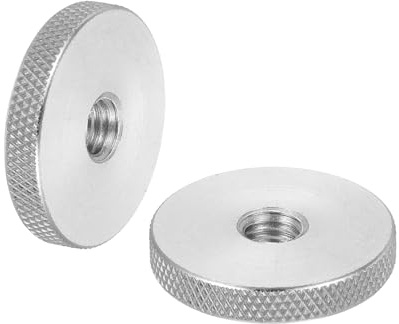 QUARKZMAN 2 Stück M8 Flache Rändelmutter 304 Edelstahl Flachkopf Diamanträndel Durchgangsbohrung Verstellmutter Befestigungselemente Für Elektronik Maschinen D30 x H5mm