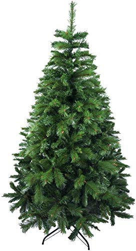 SOLAGUA NAVIDAD Albero di Natale Pino Max Ripieno Artificiale Alberi con Pigne e Supporto Metallico 150-240cm (Verde, 210cm 960Tips)