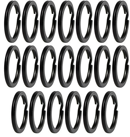 UOOOM 20Stk. Metall Schlüsselring Split Ringe Ø 25mm (Schwarz)