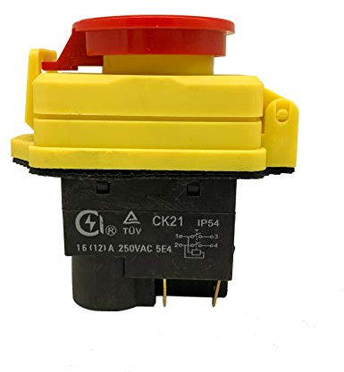GOZAR Interruttore di Nvr 16A CK21 Ip54 con Arresto di Emergenza 4 Pin Pannello Impermeabile Antipolvere