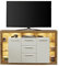 trendteam smart living - Rock - Sideboard - Eiche/Weiß Hochglanz - TV Schrank mit viel Staufläche - ohne Belechtung - (BxHxT) 150 x 90 x 40 cm - 3 Schubladen und 2 Türen - modernes Design