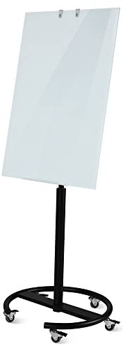 Vivol Design Glas Flipchart auf Rollen 60 x 90 cm - Magnetisch, rollbar & höhenverstellbar