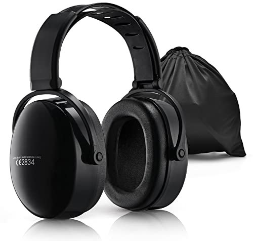 Effektiver Gehörschutz zum Schießen, SNR 36dB Ohrenschützer Gehörschutz, Niederdruck Gehörschutz Kopfhörer, Komfortable Geräuschblockierende Kopfhörer für Erwachsene mit Aufbewahrungstasche, Schwarz