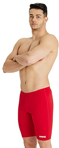 Arena Bañador para Hombre Solid Team Core Poly Swim Jammer Racing, Rojo/Blanco, 34