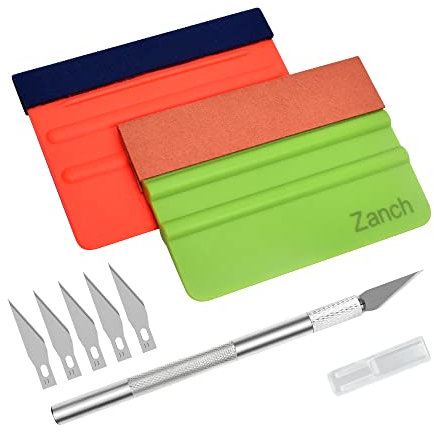 Zanch Kit Vinile Applicazione Adesivi Auto, Spatola per Pellicole per Car Wrapping, Kit Pellicola di Alta Qualità con Taglierino Professionale e Spatole per Pellicola Vetri Auto