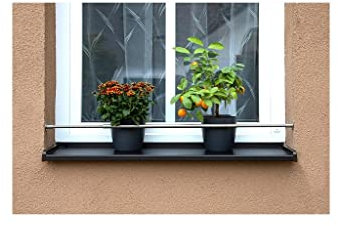 Dastech Blumenkastenhalterung Spreizvariante 1500-2000 mm, Rostfreier Stahl V2A, Montage ohne Bohren - Festziehen (Spreizen)