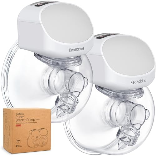 KeaBabies Breast Pump Hands Free, Wireless Breast Pump Wearable - Double Electric Breast Pumps Portable, On The Go Automatic Baby Breastfeeding Milk Pump Machine, 24mm Flange, Pulse S10 Pro (Zen)