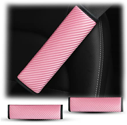 CGEAMDY 2 Almohadillas Cómodas para Cinturón de Seguridad de Coche, Universales Fundas para Cinturón de Seguridad de Viaje, Apto para la Mayoría de Coches, Furgonetas y Camiones(Rosa)