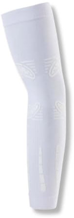 FLOKY No Strain 2pz manicotto sport biomeccanico. Tennis, padel, basket. Riduce le vibrazioni, sostiene gomito e avambraccio. Manicotto a compressione, stabilizza tendini e muscoli (Bianco, L-XL)