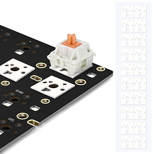 RunJRX Almohadillas para Interruptor de Teclado, Teclado de Espuma amortiguadora de PE de 1 mm de Espesor para Teclado para Juegos Hot Swap 61/64/87/100/104/108 (120 Piezas, Blanco)