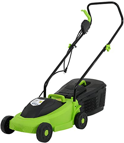 Electric Lawn Mower, Corded Dethatcher Grass Cutter Machine, 13-Inch 12 Amp, Small Lawn Mower for Small Spaces, Corded Electric Lawnmower with 3-Position Height Adjustment, for Yard and Garden Care