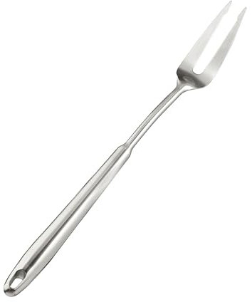 Fourchette à découper de 38,1 cm – Fourchettes à viande pour cuisine avec deux dents – Fourchettes de service en acier inoxydable sur gril, barbecue – Fourchette de cuisson pour viande avec long