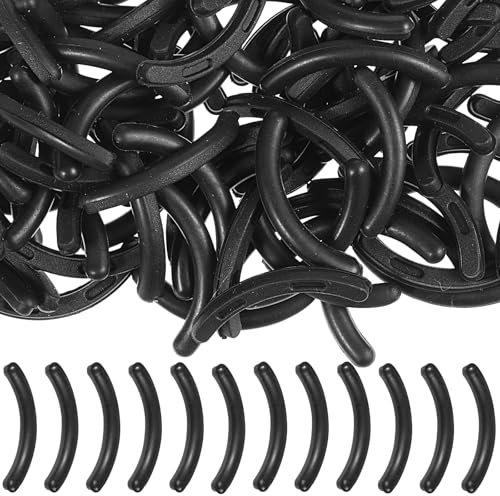 cobee 150 Stück Wimpernzange Ersatzpads, Universal Ersatzgummi für Wimpernzange Ersatz Silikonpads Silikon Gummi Nachfüllpads(Schwarz)