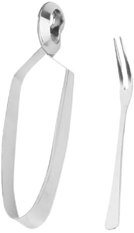 Cabilock Pinze Per Lumache in Metallo Set Di Forchette Per Mangiare Lumache 2 Pezzi Pinze Per Alimenti in Acciaio Inossidabile
