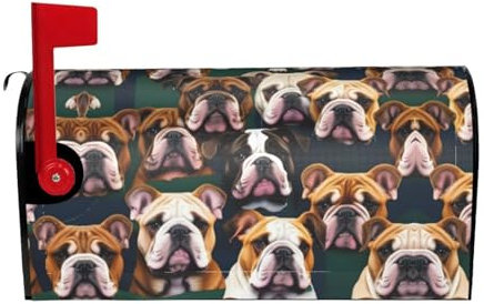 Bonitas fundas para buzón con estampado de bulldog inglés, decoración de primavera al aire libre, diseño único para un fácil reconocimiento y protección
