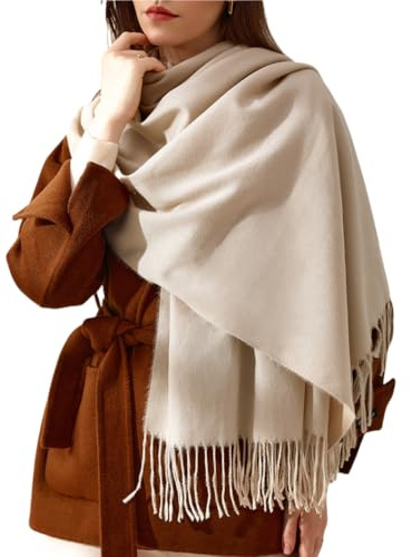 Écharpe en Imitation cachemire pour Femmes Écharpe Cadeau Pashmina Longues Grande Touché Soyeux Elégant Épais Chaude Écharpes avec Gland pour Mariage Party Soiree 180 * 70CM