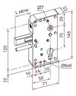 THIRARD - Serrure de sûreté à fouillot GA592 pour portillon Axe 46 mm Réversible en Black
