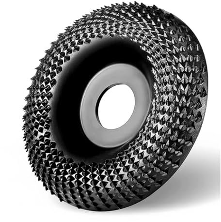 Rollbin Holz schleifscheibe für Winkelschleifer(Ø 125 mm x 22 mm) Holzschnitzscheibe KettensägeScheibe,WolframcarbidHolzSchleifen,Schleifscheiben zum Formen(Schwarz)