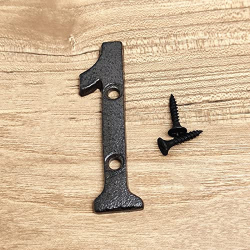 3D Maison Plaque Numéros 0-9 Lettre A-Z Noir Fonte 8cm Métal Numérique Porte Signe avec Vis Alphabet Plein Air Anti-Rouille Extérieur Signalisation Hôtel Appartement Rue Boîte Aux Lettres (1)