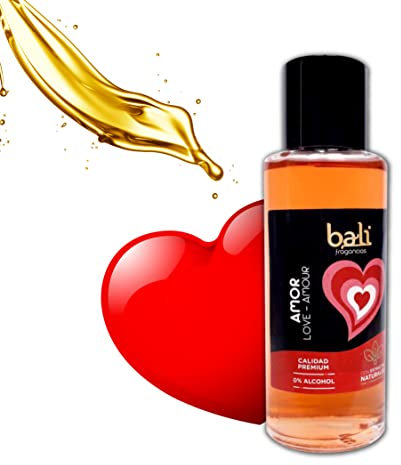 Bali fragancias Esencia al Aceite de Aroma Amor para Humidificador. Ambientador Frutal y Floral en Esencia para Difusor. Aceite Natural para Quemador de Aromaterapia. 50 ml
