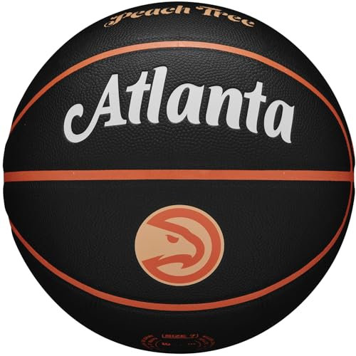 Wilson NBA Team City Collector Atlanta Hawks Ball WZ4016401ID, Unisex basketballs, Black, 7 EU