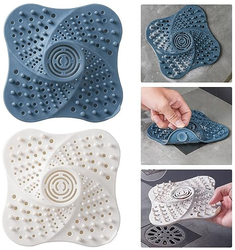 Abflusssieb Haarsieb Dusche Silikon Waschbecken Duschsieb Abfluss Sieb Haare Duschabfluss Haarfänger Deckel Badewanne Küche Abflussgitter Silikonsieb, 4 Stück