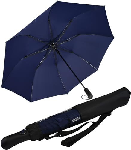 iX-brella Paraguas de bolsillo XXL 124 cm de fibra de vidrio con sistema automático, 124 cm