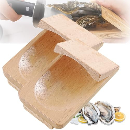 1/2/3PCS Oyster Shucking Clamp, 8×13cm Wood Shucking Clamp Oyster Shucking Protector, Wooden Holder Oyster Shucking Clamp, Oyster Opener Tool for Kitchen Home Outdoor Barbecue Camping (2PCS)