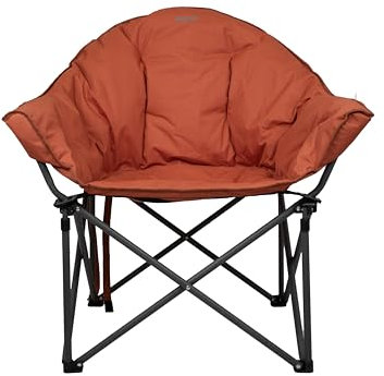 Vango Thor Oversized Camping Chair, [Amazon Exclusive], Extra Wide Seat, Wraparound Design, Strong Steel Frame Chair for Garden, Outdoors, Fishing, Beach, Red