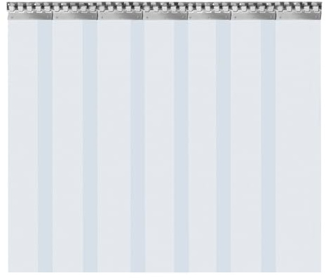 Wiefiche Cortina de tiras de PVC, 2 x 180 mm, altura 2,00 m x ancho 1,05 m, premontada, galvanizada, cortina de establo, cortina de láminas de PVC