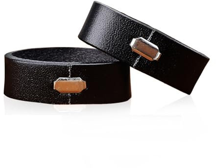 BloomExcellent 2Pcs Heavy Duty PU Tactical Belt Holder Replacement Tools Leather Tactical Belt Keeper Portable Durable Leather Belt End Holder for Wide Security Belts