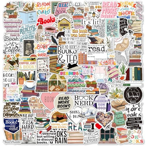 Cadimus Läsklistermärken, 100 stycken klistermärken, inspirerande, estetiska, vattenfasta, kreativa, gör-det-själv, för bärbara datorer, mobiltelefoner, skateboard, bagage, för vuxna och barn