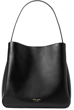 kate spade new york Grace Fine Grain Leather Large Hobo, Black, One Size