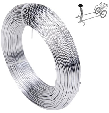 2 mm x 30 m hantverkstråd, aluminiumtråd, smyckestråd, tråd för pyssel, aluminiumtråd, aluminium hantverkstråd, bindtråd modelltråd för dekorationer, DIY-skulpturer, kransgörande & bonsai-träd
