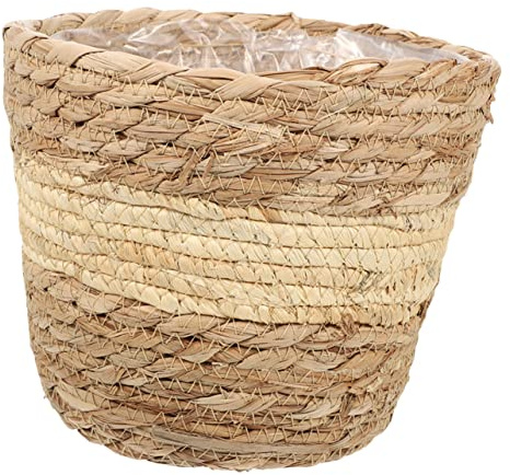 Gatuida Cesta Tejida De Ratán para Plantas Cesta para Macetas y Arreglos para Interiores y Decoración Rústica Fabricada Material Natural