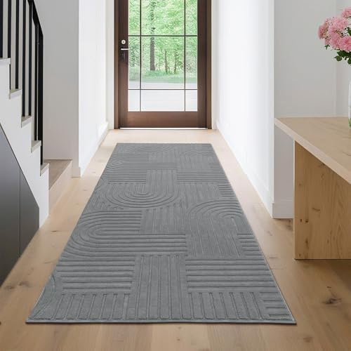 Enyhom Alfombra Pasillo Larga 80 x 200 cm, Super Absorbente Alfombra Cocina Lavable Antideslizante Esponjosas Tapete Entrada, Alfombras Largas para Pasillo, Entrada, Dormitorio, Lavandería