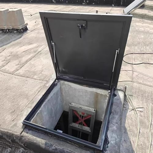 Tapa De Trampilla De Mantenimiento De Techo, Cubierta De Aluminio Grandes Claraboyas Y Ventanas De Techo Cubierta De Acero Galvanizado Escotilla Del Techo Instalación(50x50cm/19.7x19.7in)