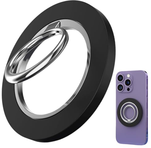 XEPWOLU Portatelefono Magnetico per MagSafe, cavalletto Regolabile, Anello per Impugnatura per Supporto per Dito con Magnetico su Due Lati Compatibile con iPhone 17 Pro Max 16 15 14 13,Android, etc.