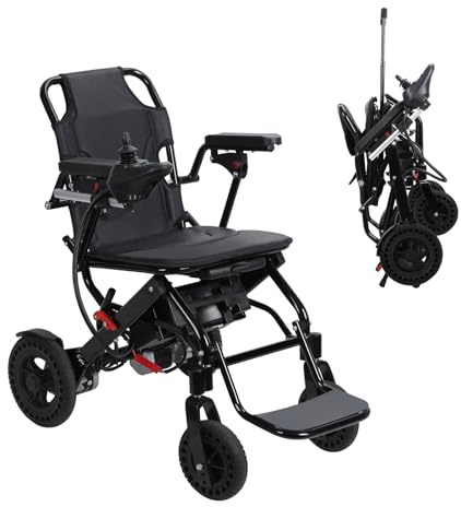 Elektrorollstühle für Erwachsene, leichter Rollstuhl, faltbarer elektrischer Rollstuhl mit großer Fußstütze, 12 Meilen Reichweite, zusammenklappbar, motorisierte Rollstühle für Reisen, den täglichen