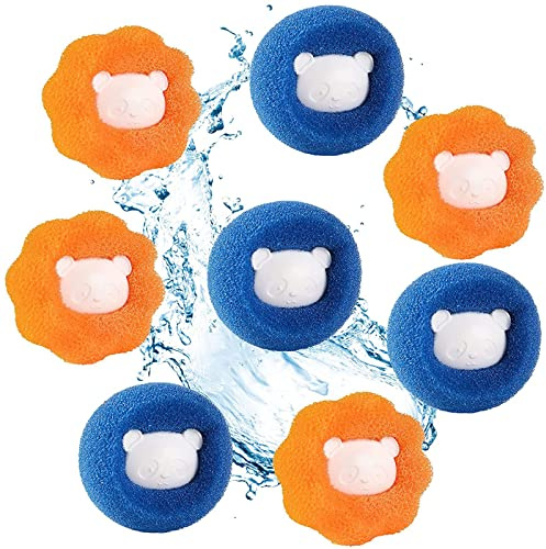 HNYGS-EU Quita Pelos Mascota, 8 PCS Atrapa Pelos Lavadora Mascotas, Bola de Lavado Reutilizable para Eliminar el Pelo de Las Mascotas en la Lavadora