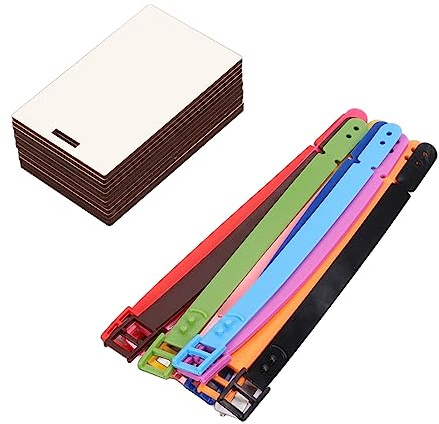 Ycauty Tomma Bagagelappar 12 ST Lättvikt Slitstark Dubbelsidig Utskriftsbar för Resor och Affärsresor MDF-skiva Plast 9,6x6cm