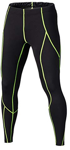 BUYKUD Pantalon de compression pour enfant garçon - Sous-vêtements de sport - Survêtement de football - Sous-vêtements fonctionnels - Legging, vert, 14 ans