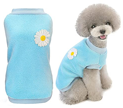 Suéter para Perros Ropa para Perros Suéter de Lana para Perros de Lana Suéter Cálido de Invierno Pijama de Flores Suéter para Perro Pequeño Gato